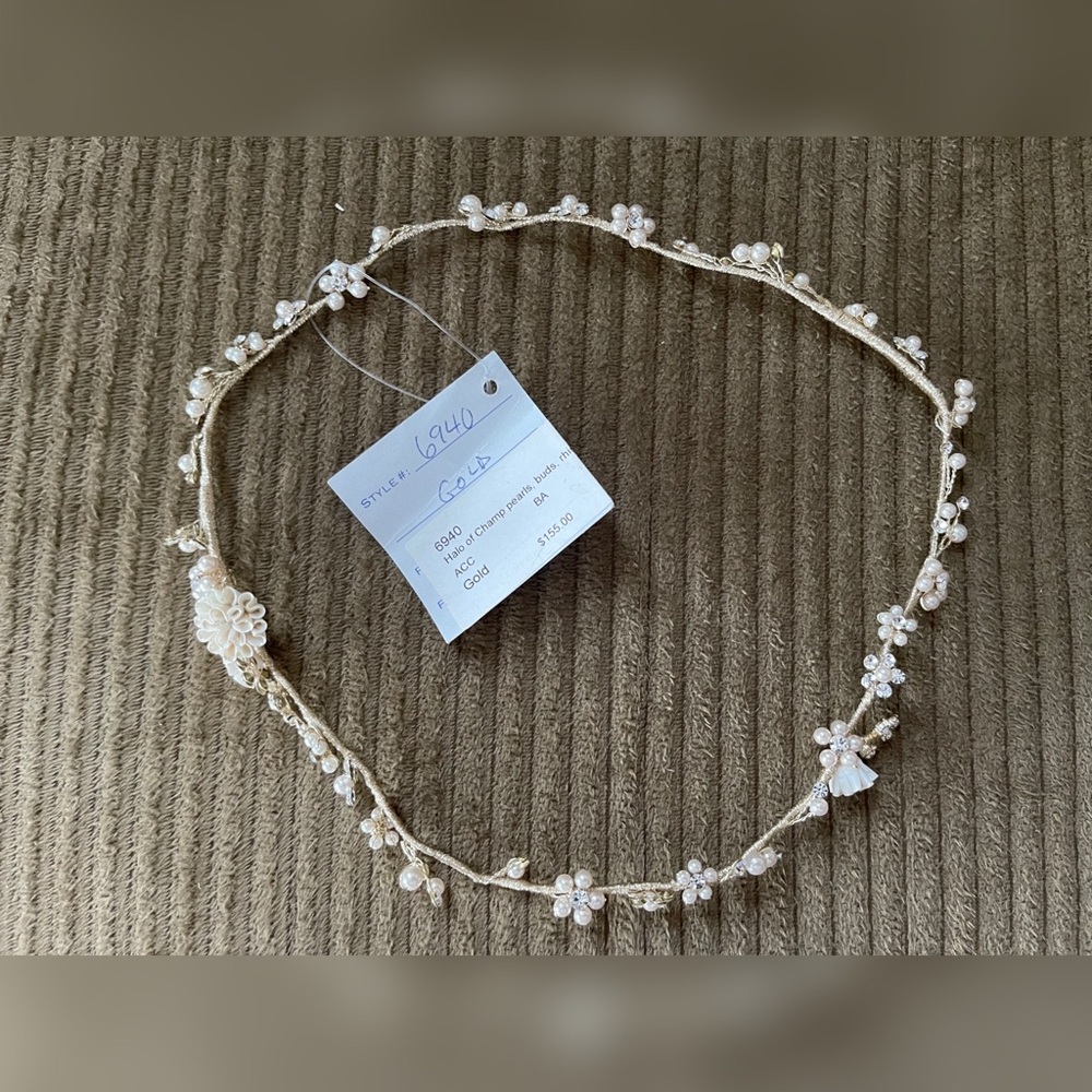 Gold Bridal Halo Hair Piece NWT